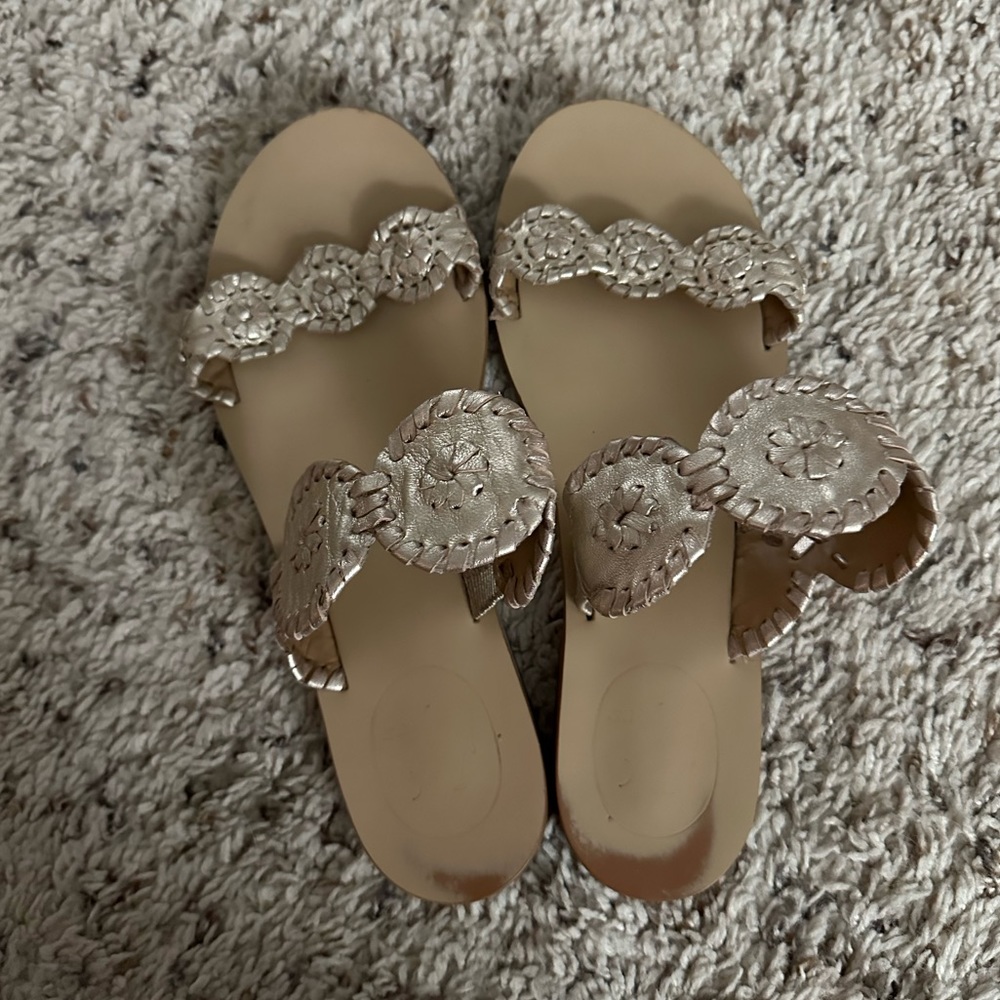 Jack Rogers Lauren Platinum sandals size 6